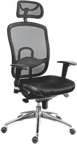 Chefsessel mit Kopfstütze, Textil, Netzrücken, Oklahoma, schwarz